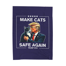 Load image into Gallery viewer, Make Cats Safe Again Velveteen Plush Blanket
