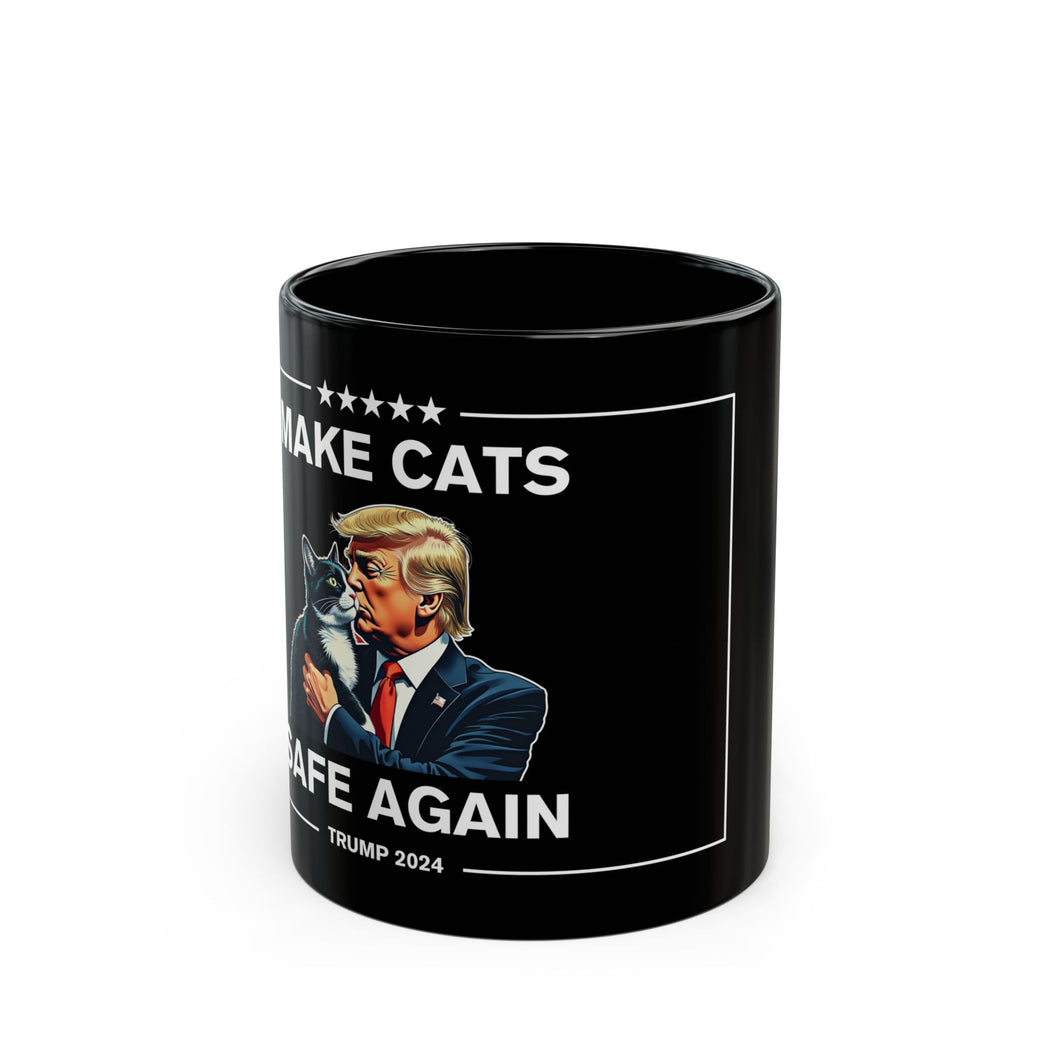 Make Cats Safe Again Black Mug