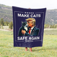 Load image into Gallery viewer, Make Cats Safe Again Velveteen Plush Blanket
