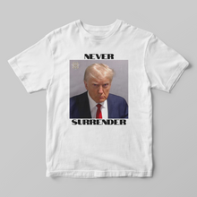 Load image into Gallery viewer, Trump Mugshot Never Surrender Premium Unisex T-Shirt
